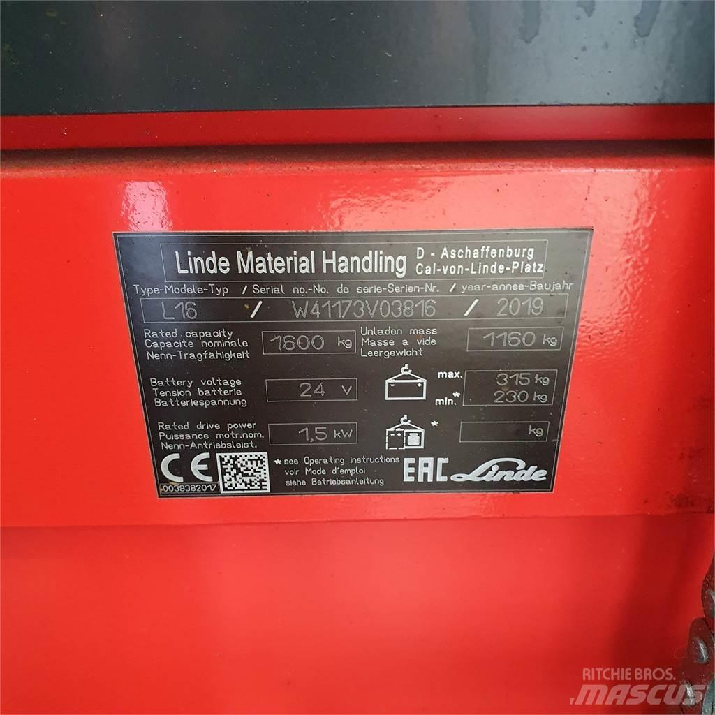 Linde L16i Gyalogkíséretű targonca