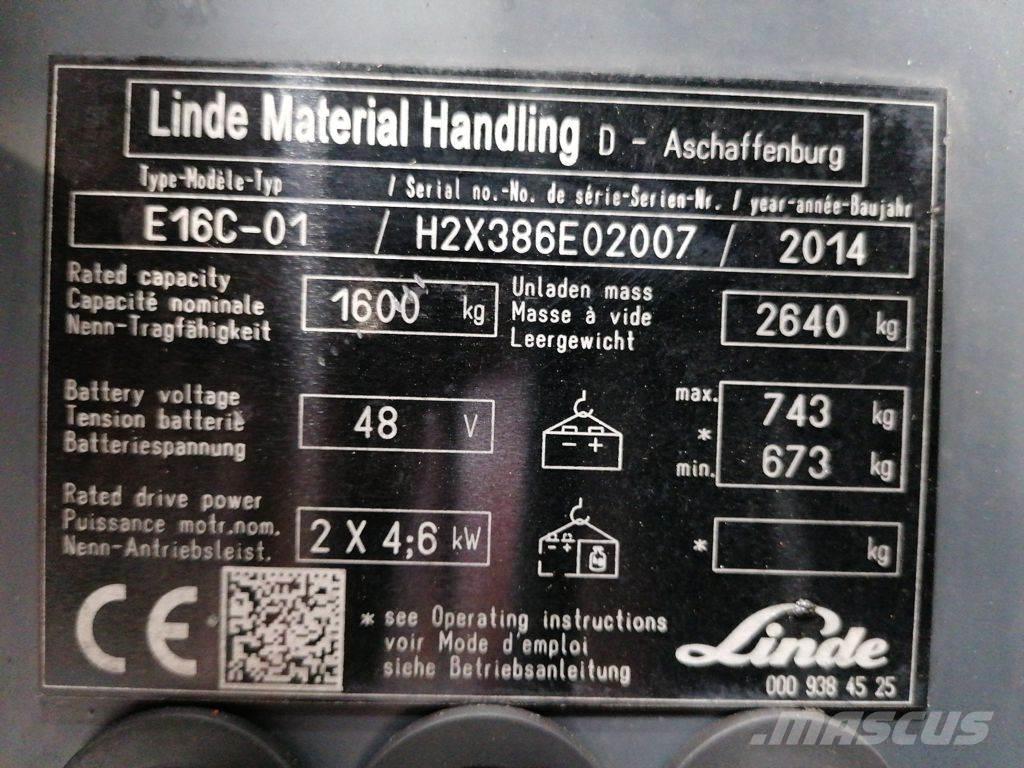 Linde E16C-01 Elektromos targoncák