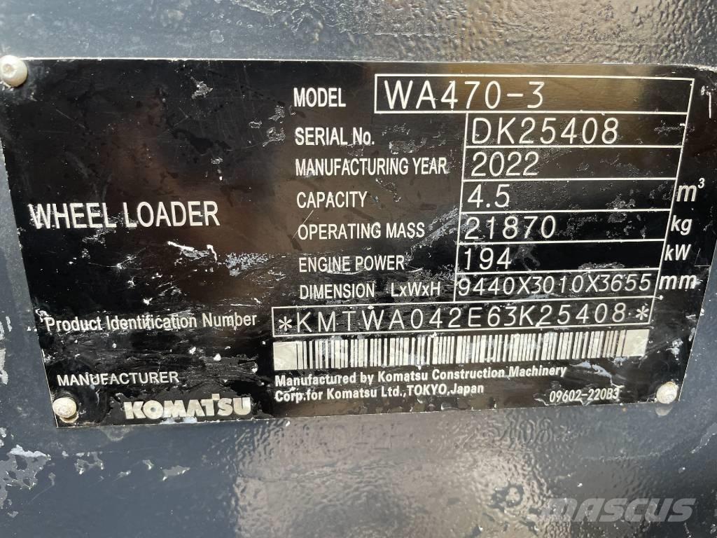 Komatsu wa470 Gumikerekes homlokrakodók