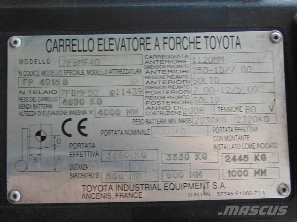 Toyota 7FBMF40 Elektromos targoncák