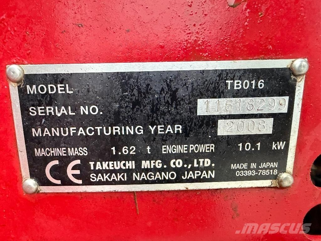 Takeuchi TB 016 Mini kotrók < 7t