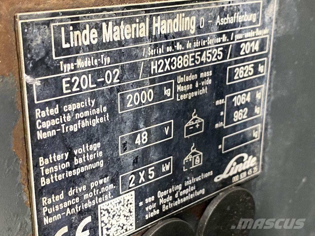 Linde E20L-02 Elektromos targoncák