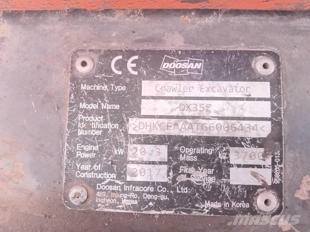 Doosan DX 35 Z Mini kotrók < 7t