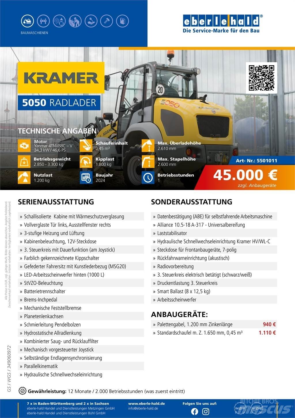 Kramer 5050 Gumikerekes homlokrakodók
