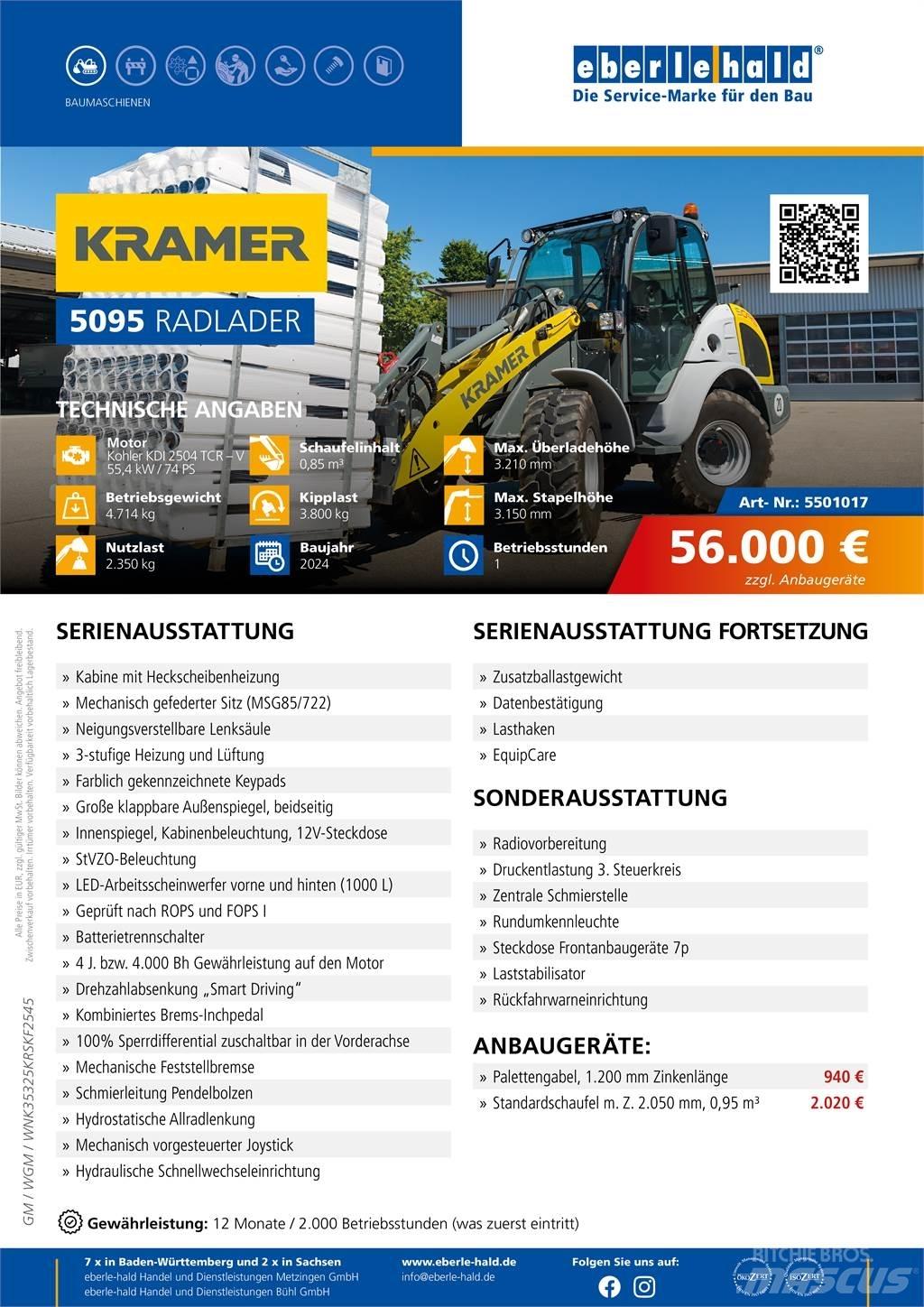 Kramer 5095 Gumikerekes homlokrakodók