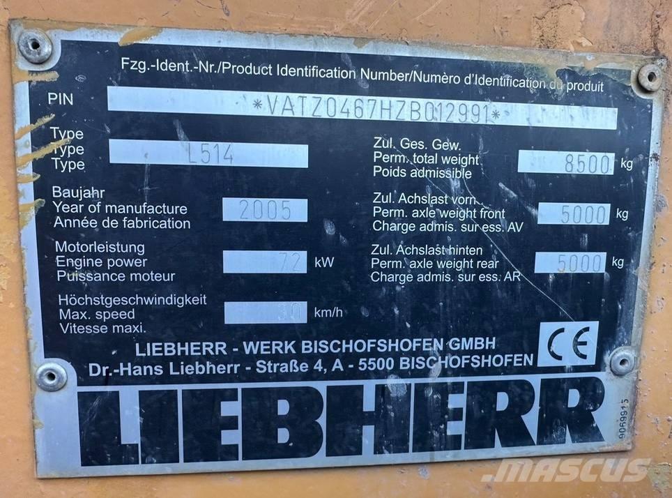 Liebherr L 514 Gumikerekes homlokrakodók