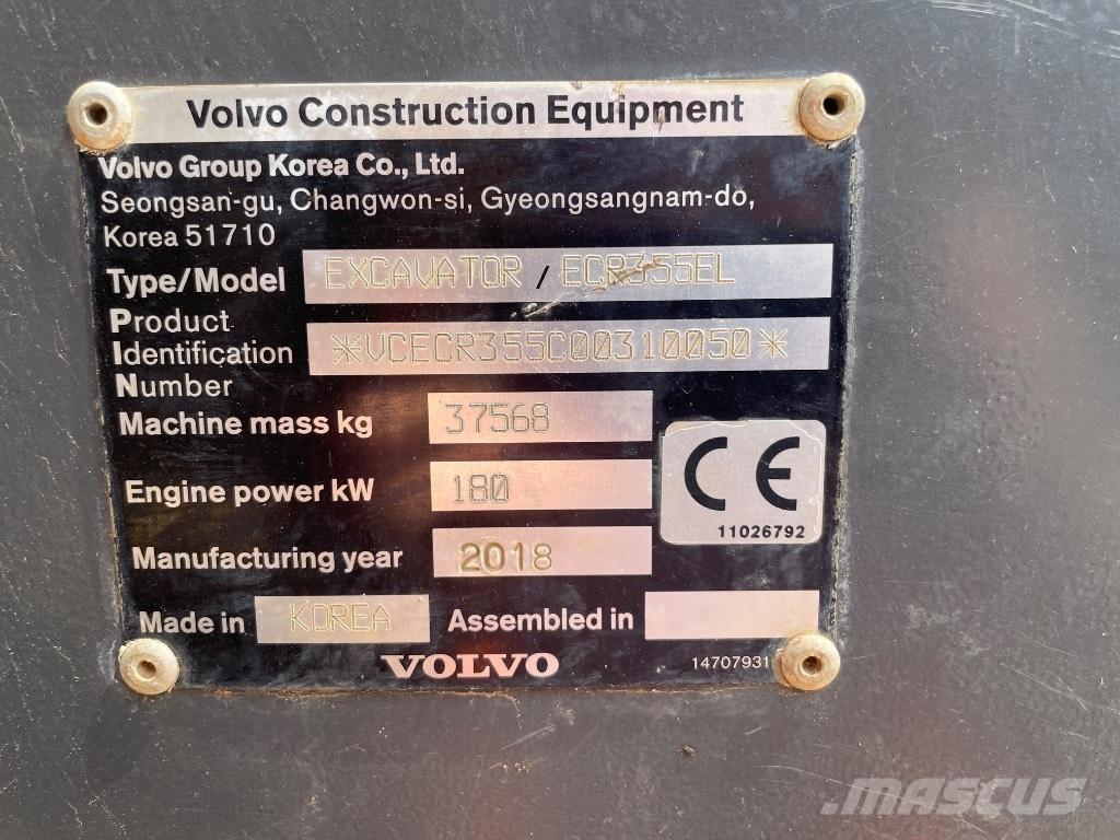 Volvo ECR 355 EL Lánctalpas kotrók