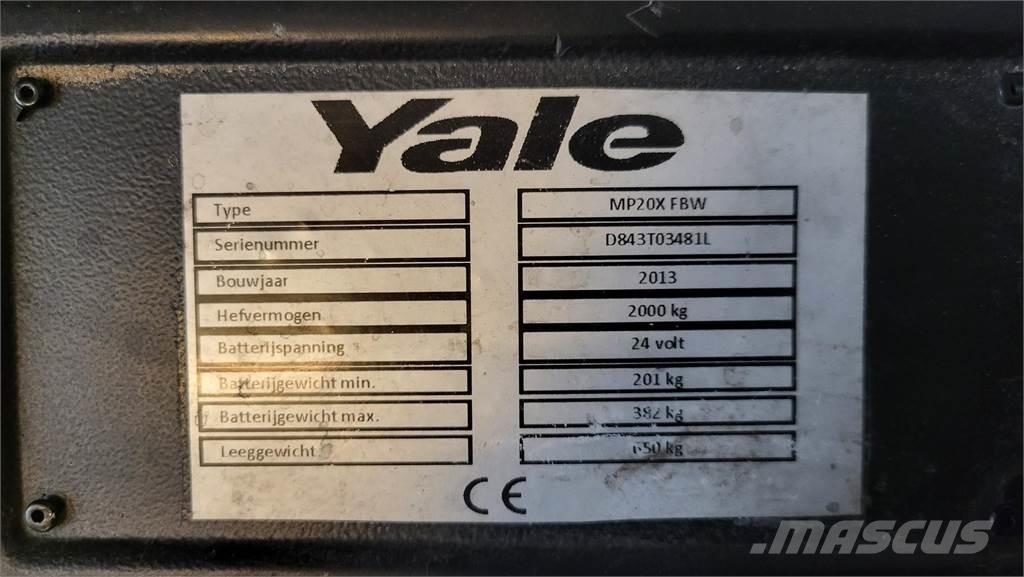 Yale MP20X 2013 Gyalogkíséretű targonca