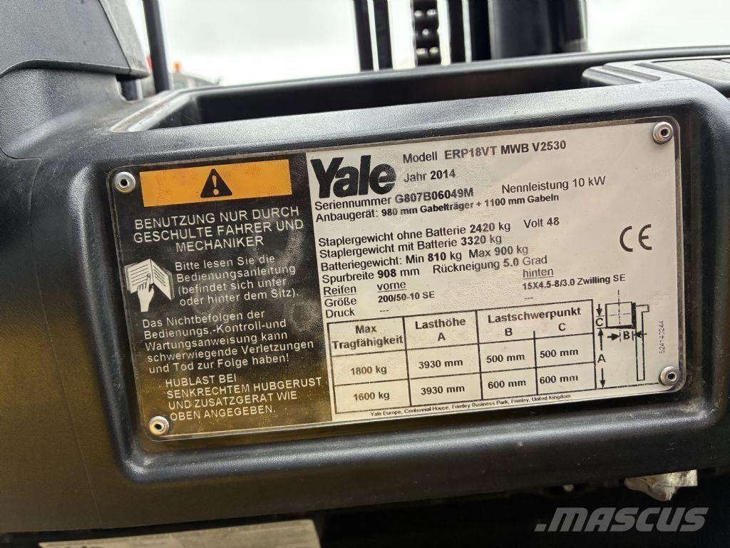 Yale ERP 18VT Elektromos targoncák
