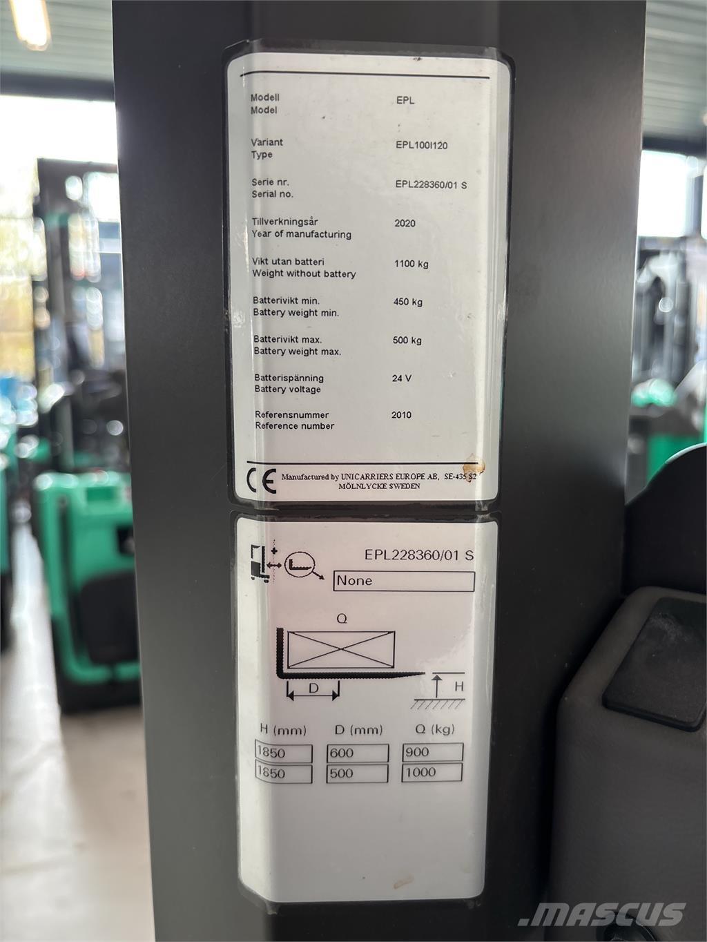 UniCarriers EPL100 Komissiózó alacsony emelésű targonca