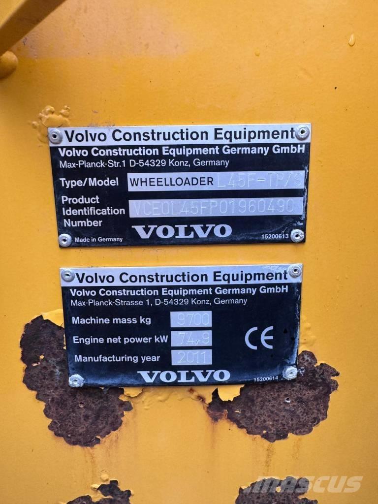 Volvo L45F-TP/S Gumikerekes homlokrakodók