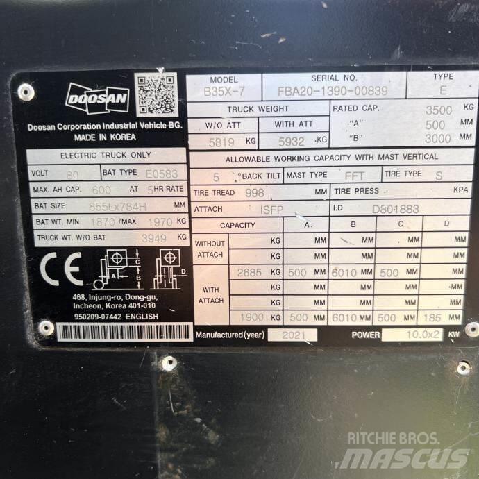 Doosan B35X-7 Targoncák-Egyéb