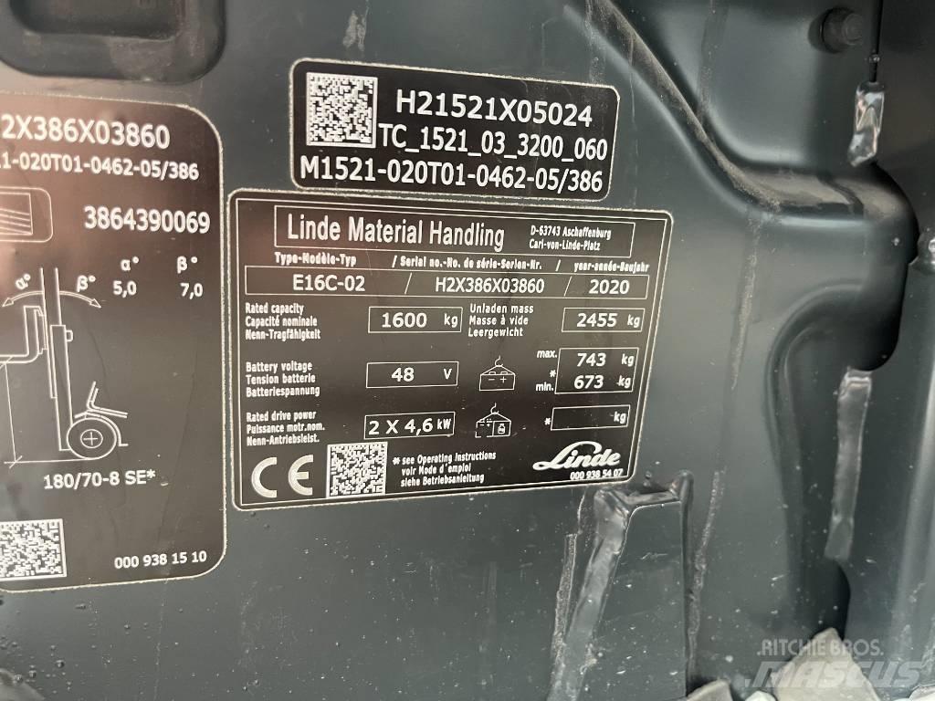 Linde E 16 C-02 Elektromos targoncák