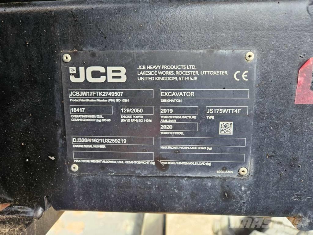 JCB JS 175 W Gumikerekes kotrók