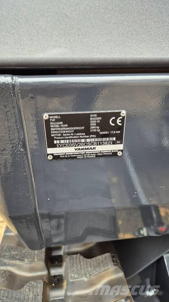Yanmar SV26 Advance Mini kotrók < 7t