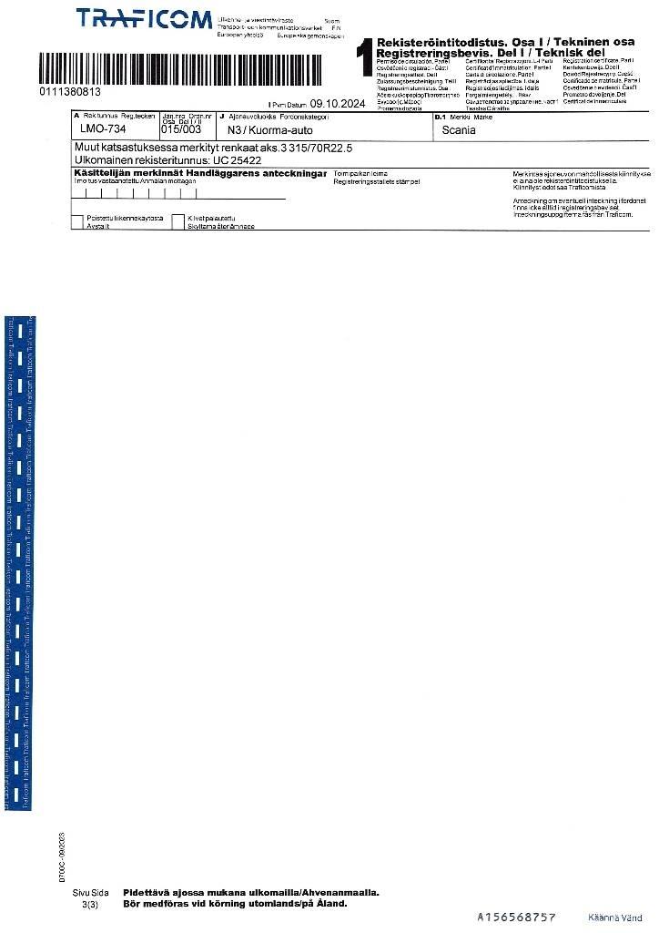 Scania R 560 Platós / Ponyvás teherautók