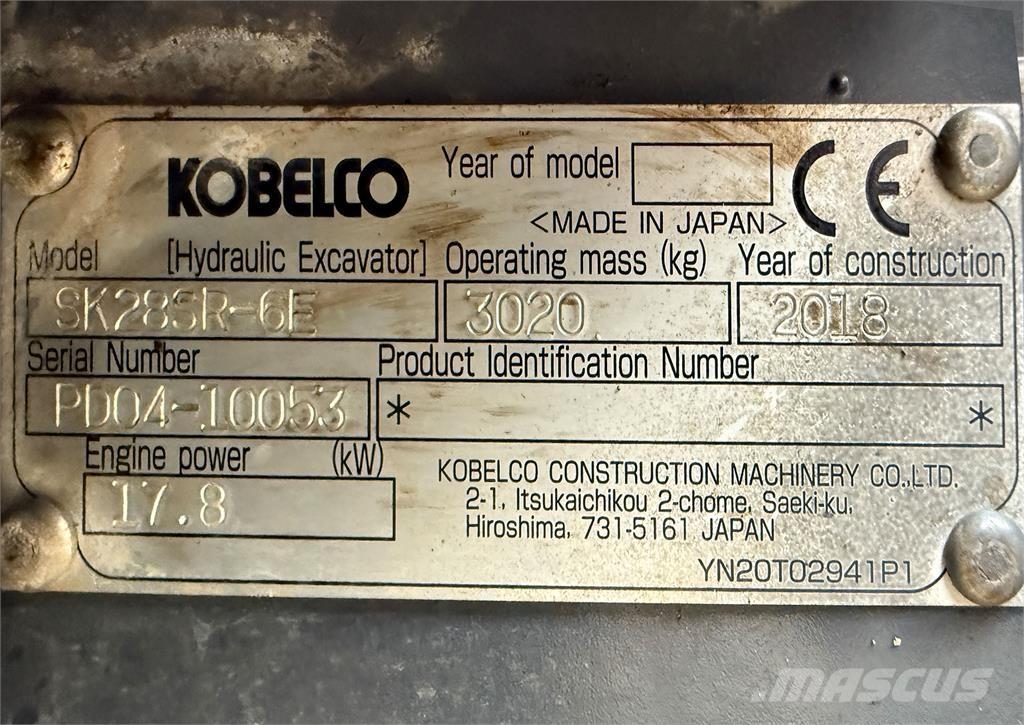 Kobelco SK28SR-6E Mini kotrók < 7t