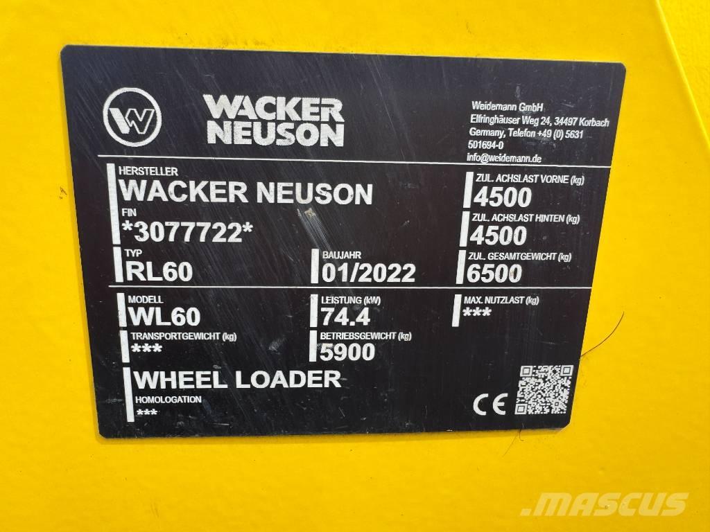 Wacker Neuson WL60 Gumikerekes homlokrakodók