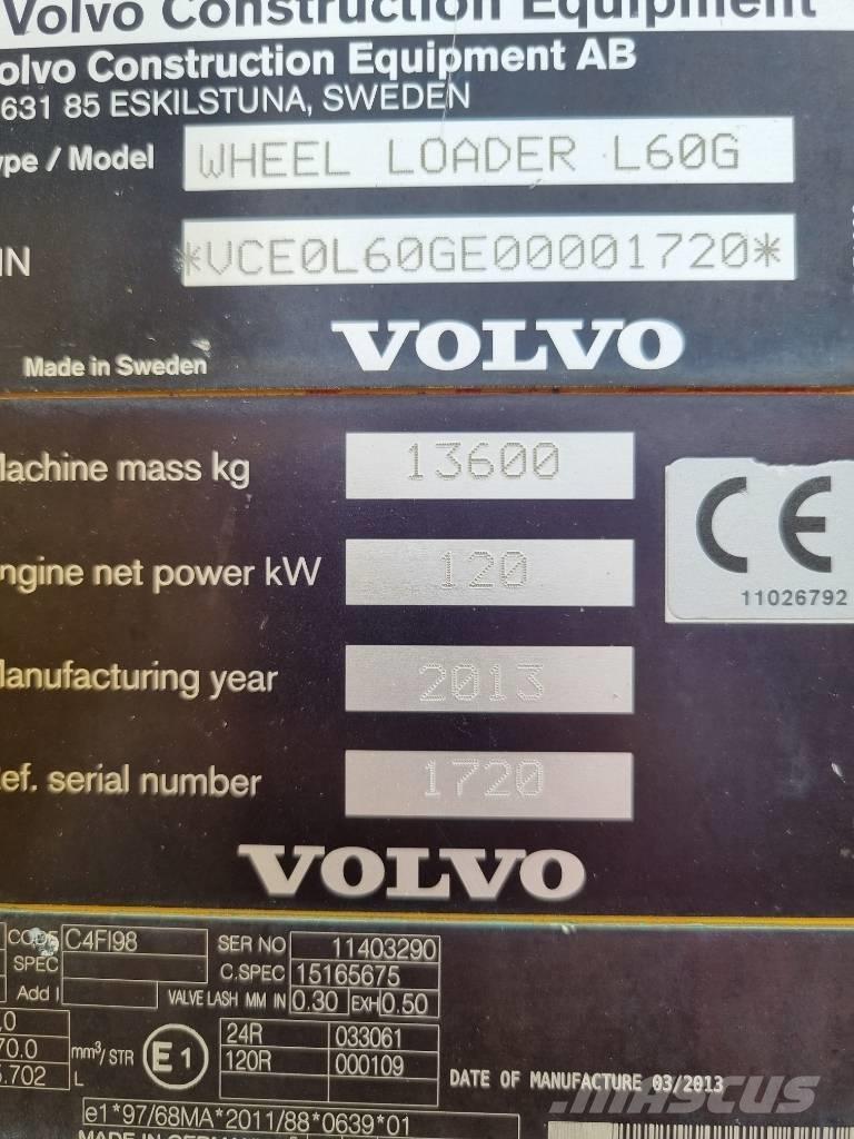 Volvo L 60 G Gumikerekes homlokrakodók