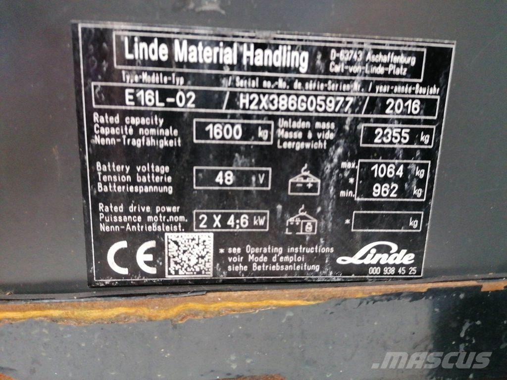 Linde E16L-02 Elektromos targoncák
