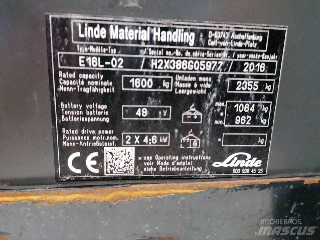 Linde E16L-02 Elektromos targoncák