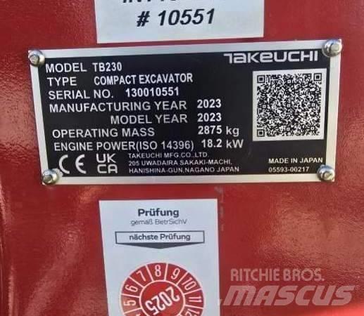 Takeuchi TB 230 Mini kotrók < 7t