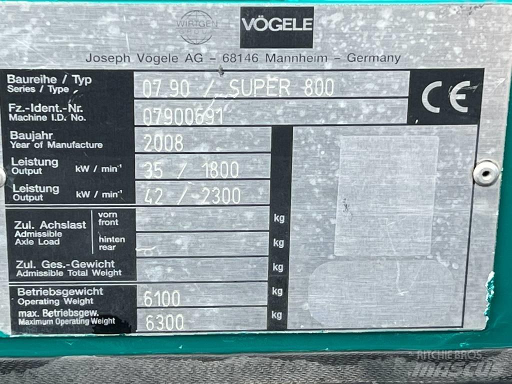 Vögele Super 800 Aszfalt terítõ gépek