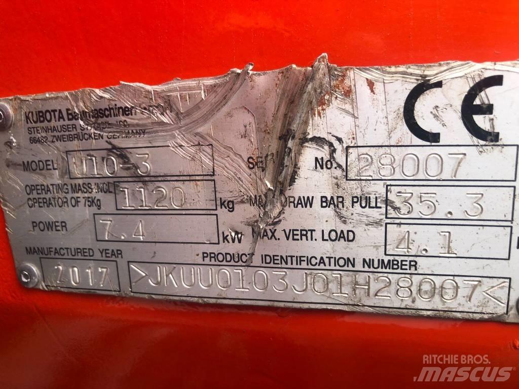 Kubota U 10-3 Mini kotrók < 7t