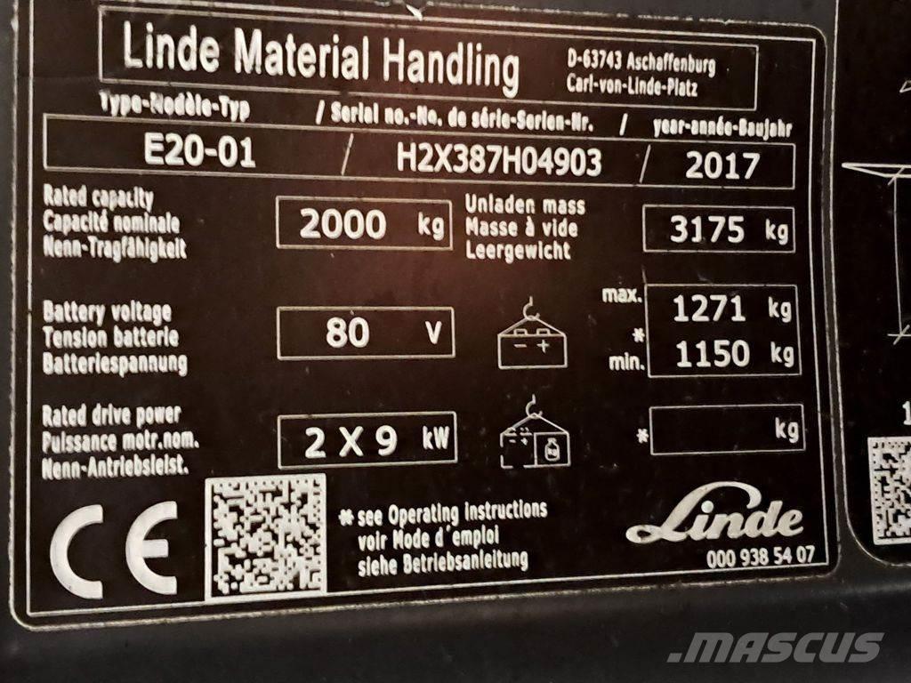 Linde E20-01 Elektromos targoncák