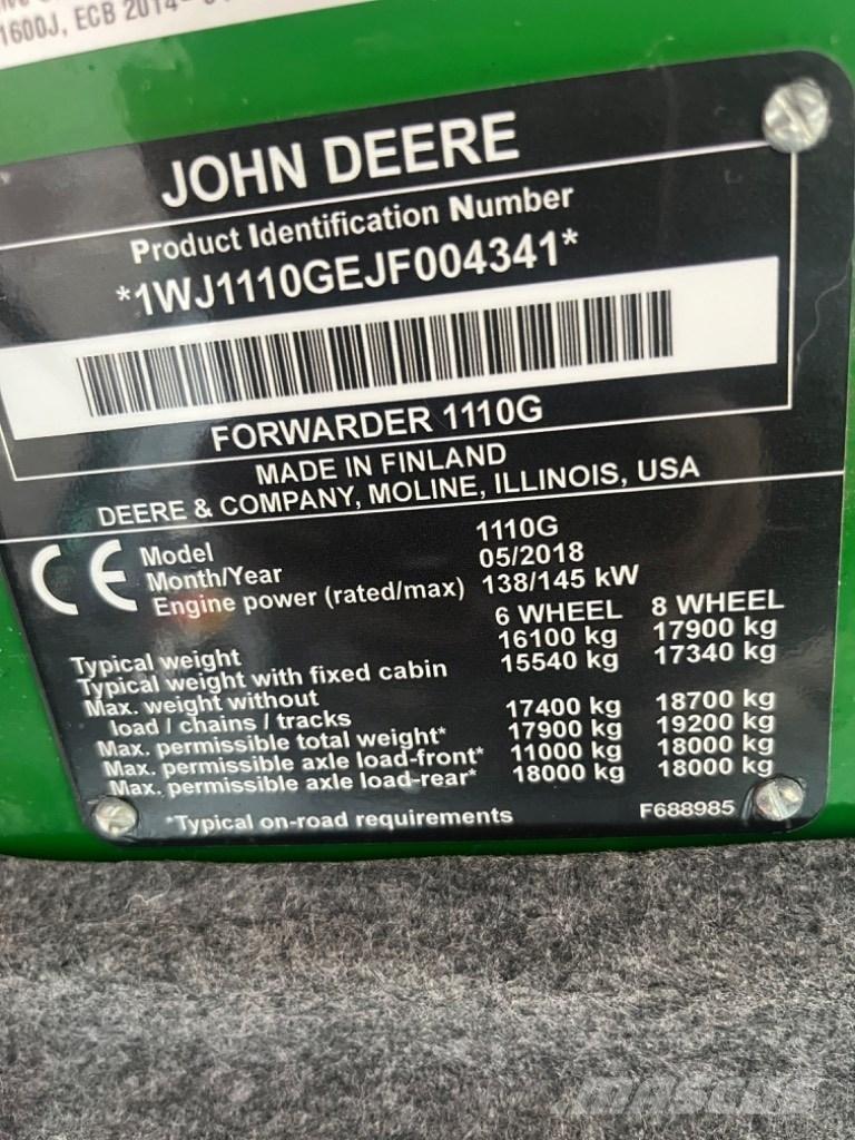 John Deere 1110G Kihordók