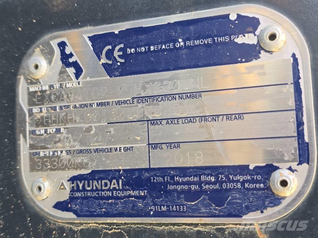 Hyundai HX 330 NL Lánctalpas kotrók