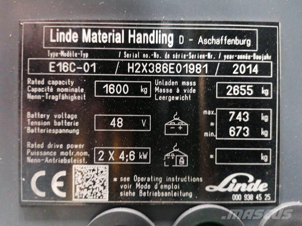 Linde E16C-01 Elektromos targoncák