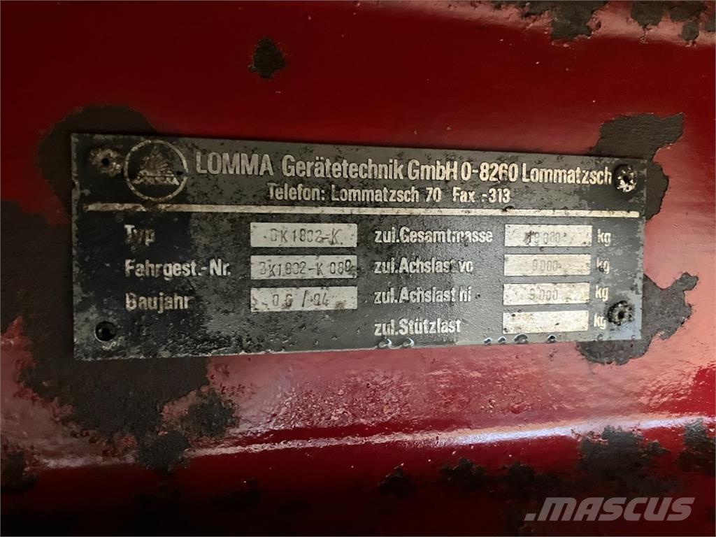 Lomma DK 1802-K Egyéb mezőgazdasági pótkocsik