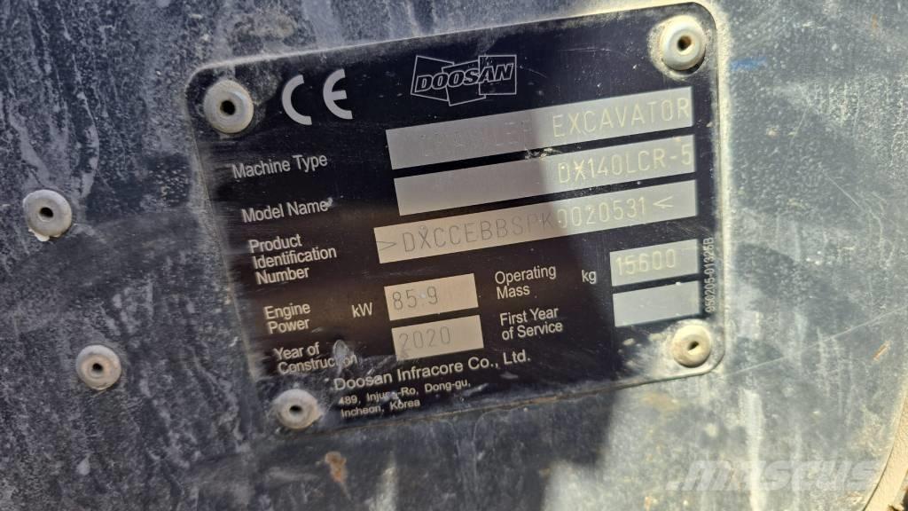 Doosan DX140LCR-5 Lánctalpas kotrók