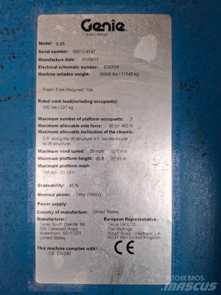 Genie S-85 Teleszkópos emelők