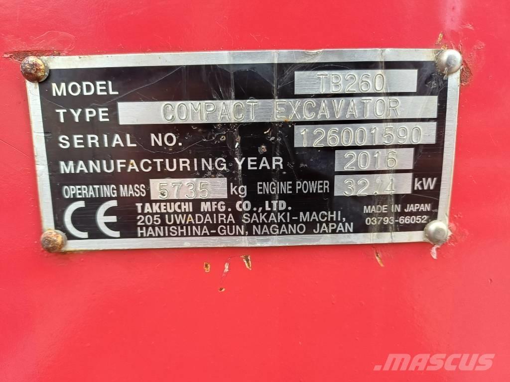 Takeuchi TB260 Mini kotrók < 7t