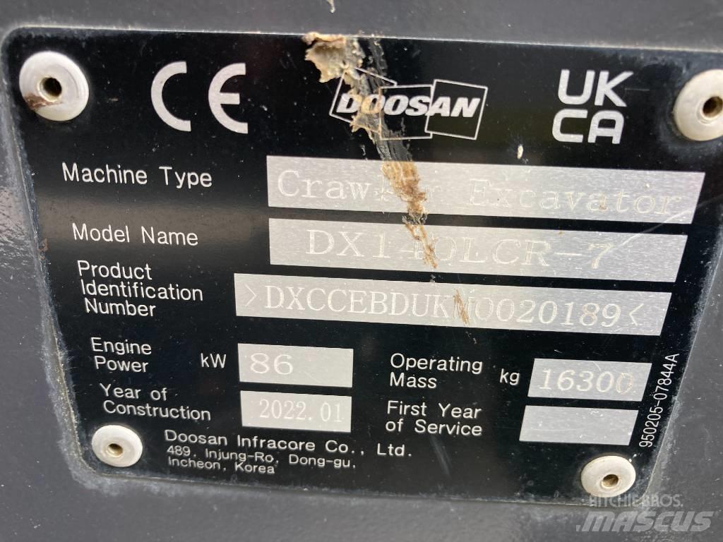 Doosan DX 140 LCR-7 Lánctalpas kotrók