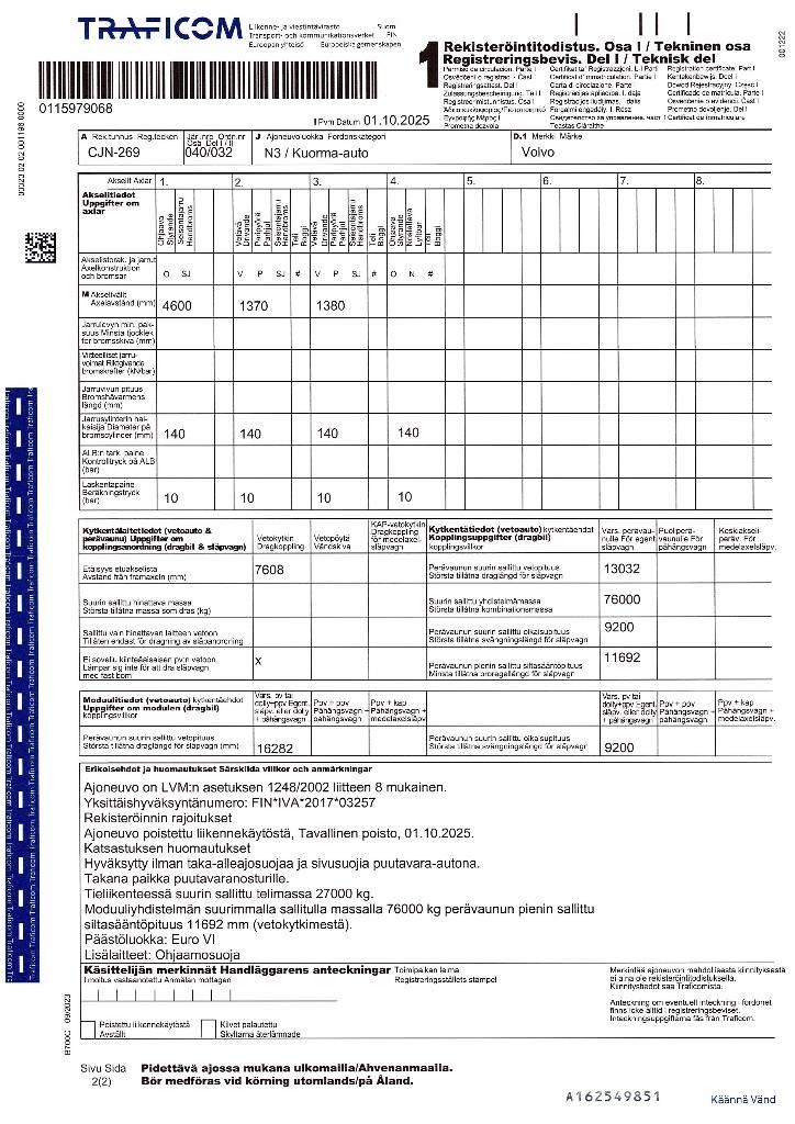 Volvo FH 16 750 Rönkszállító teherautók