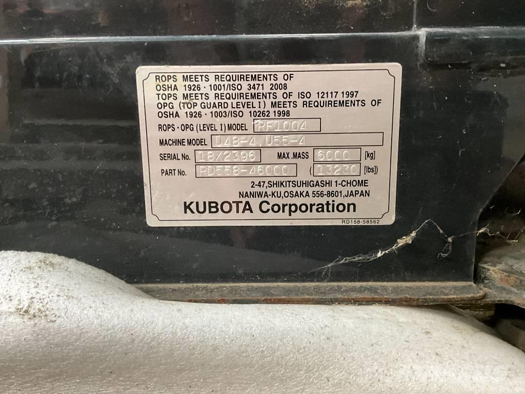 Kubota U 48-4 / U 55-4 Vezetőfülke és belső tartozékok
