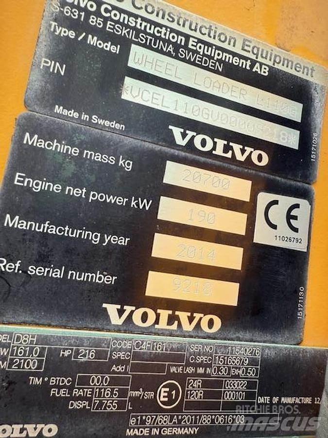 Volvo L110G Gumikerekes homlokrakodók