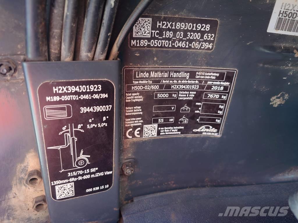 Linde H50D600/394 Dízel targoncák