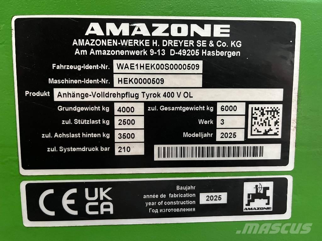 Amazone Tyrok 400 VS Váltvaforgató ekék