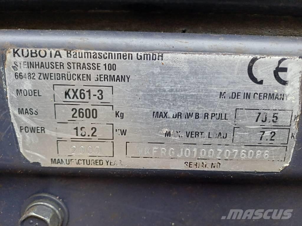 Kubota KX 61-3 Mini kotrók < 7t