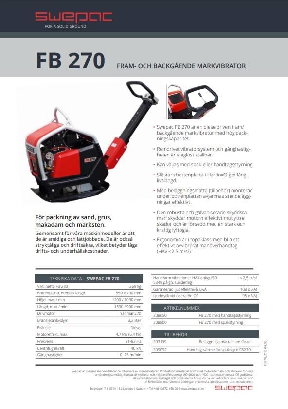 Swepac FB 270 Vibrátorok