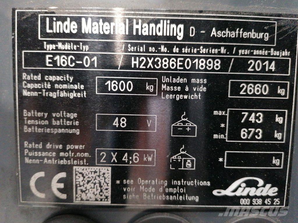 Linde E16C-01 Elektromos targoncák