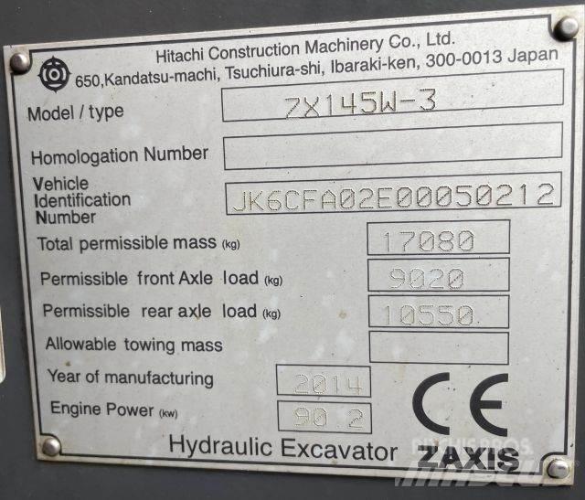 Hitachi ZX 145W-3 Gumikerekes kotrók