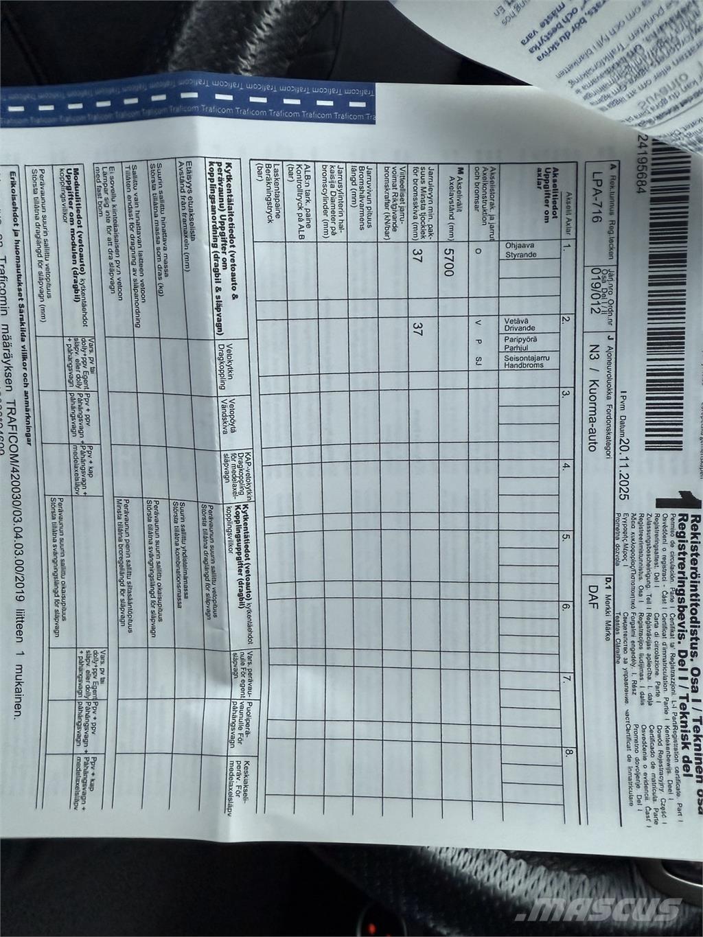 DAF CF 300 FA 4x2 Dobozos teherautók