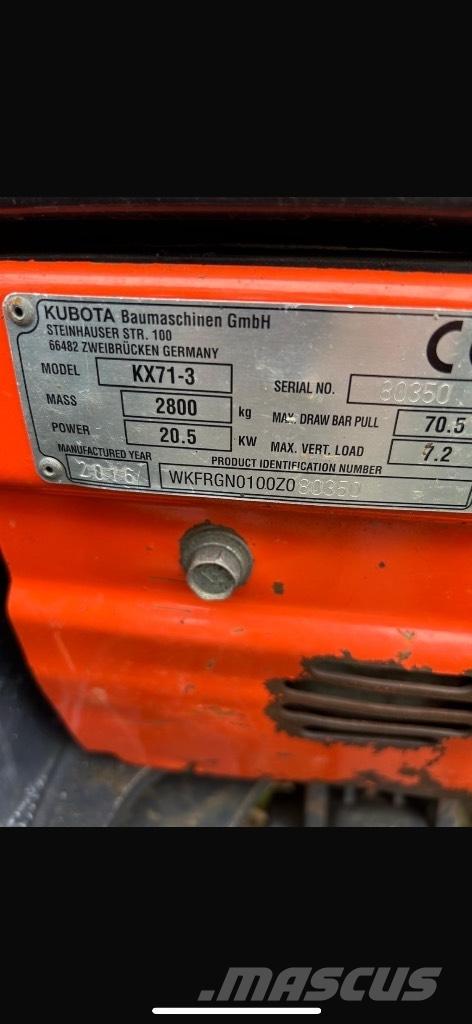 Kubota KX 71-3 Mini kotrók < 7t