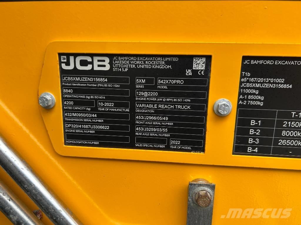 JCB 542-70 Agri Pro Teleszkópos mezőgazdasági rakodók