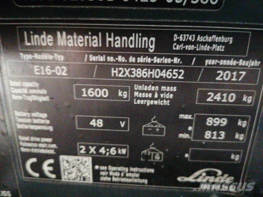 Linde E16-02 Elektromos targoncák